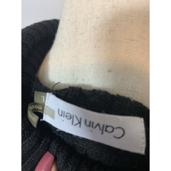 Calvin Klein Sweater Dress Black Color Size Large Long Sleeves Knit For Women - Picture 5 of 5